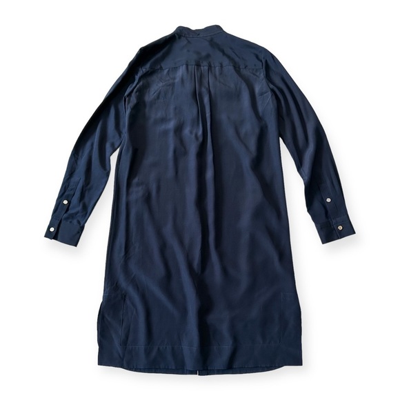 Diane Von Furstenberg Marianna Navy Silk Shirt Dress, Size 2 - Picture 5 of 13